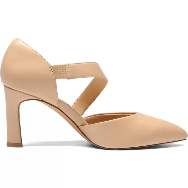 imageDREAM PAIRS Womens High Heels Pumps Dress Closed Pointed Toe Comfortable DOrsay Pumps Shoes for Work Office Wedding DancingNudepu