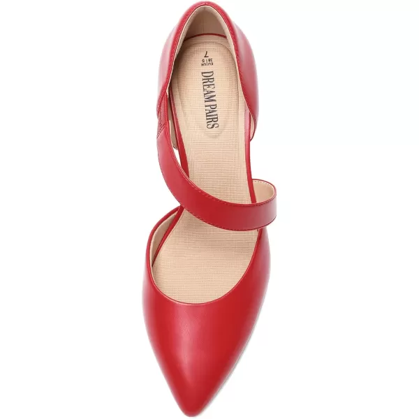 imageDREAM PAIRS Womens High Heels Pumps Dress Closed Pointed Toe Comfortable DOrsay Pumps Shoes for Work Office Wedding DancingRedpu