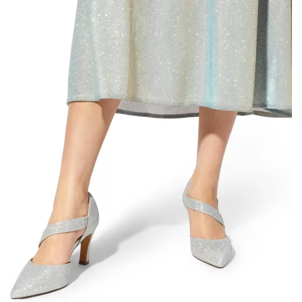 imageDREAM PAIRS Womens High Heels Pumps Dress Closed Pointed Toe Comfortable DOrsay Pumps Shoes for Work Office Wedding DancingSilverglitter