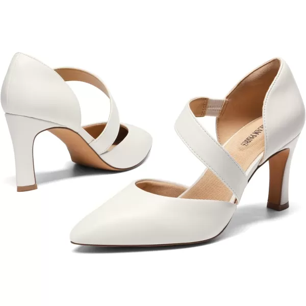 imageDREAM PAIRS Womens High Heels Pumps Dress Closed Pointed Toe Comfortable DOrsay Pumps Shoes for Work Office Wedding DancingWhitepu