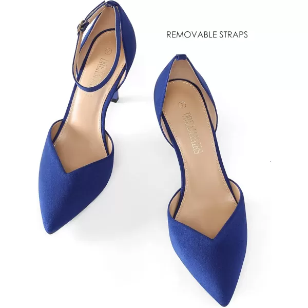 imageDREAM PAIRS Womens High Heels Strappy Closed Toe Stiletto Ankle Strap Pointed Toe DOrsay Heel Dress Wedding Party Pumps ShoesRoyalBlue