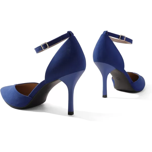 imageDREAM PAIRS Womens High Heels Strappy Closed Toe Stiletto Ankle Strap Pointed Toe DOrsay Heel Dress Wedding Party Pumps ShoesRoyalBlue