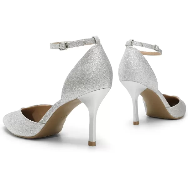 imageDREAM PAIRS Womens High Heels Strappy Closed Toe Stiletto Ankle Strap Pointed Toe DOrsay Heel Dress Wedding Party Pumps ShoesSilverglitter