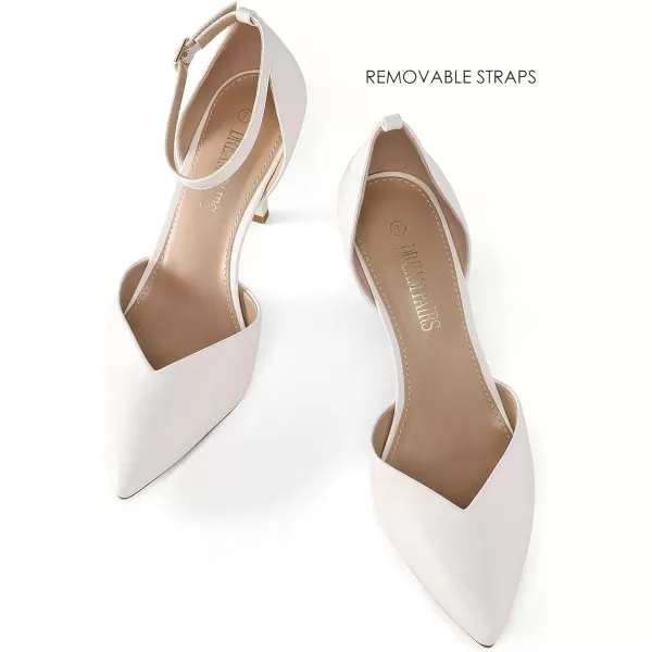 imageDREAM PAIRS Womens High Heels Strappy Closed Toe Stiletto Ankle Strap Pointed Toe DOrsay Heel Dress Wedding Party Pumps ShoesWhitePu