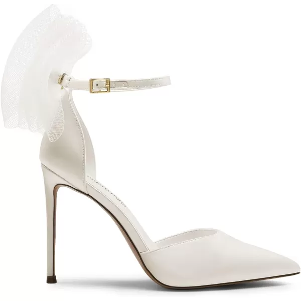 imageDREAM PAIRS Womens High Heels Strappy Closed Toe Stiletto Pointed Toe Mesh Bows Ankle Strap DOrsay Sexy Dress Wedding Party Pumps ShoesWhite