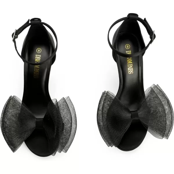 imageDREAM PAIRS Womens High Heels for Women Adjustable Mesh Bows Stiletto Open Toe Ankle Strap Heeled Sandals Wedding Bridal Party Prom Sexy Dress Pumps ShoesBlack