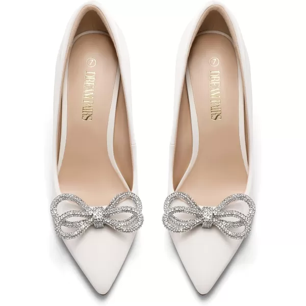 imageDREAM PAIRS Womens High Heels for Women Classic Pointed Closed Toe Heels Sexy Sparkly Rhinestone Stiletto Pumps Elegant Versatile Wedding Bridal Party Dress ShoesWhite