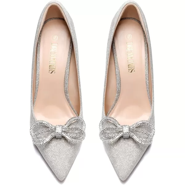 imageDREAM PAIRS Womens High Heels for Women Classic Pointed Closed Toe Heels Sexy Sparkly Rhinestone Stiletto Pumps Elegant Versatile Wedding Bridal Party Dress ShoesSilver