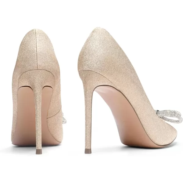 imageDREAM PAIRS Womens High Heels for Women Classic Pointed Closed Toe Heels Sexy Sparkly Rhinestone Stiletto Pumps Elegant Versatile Wedding Bridal Party Dress ShoesGold