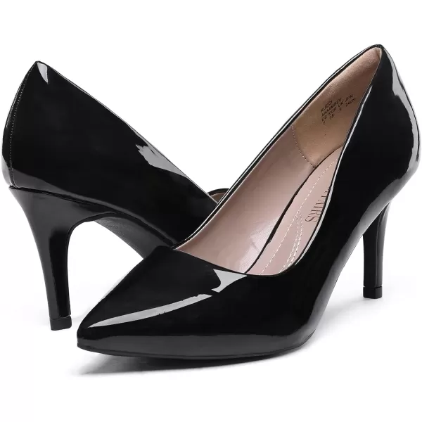 imageDREAM PAIRS Womens High Stiletto Heels Closed Pointed Toe Dress Pumps Shoes for Wedding Work Office Business 3 InchesBlackPat