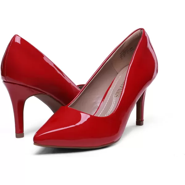 imageDREAM PAIRS Womens High Stiletto Heels Closed Pointed Toe Dress Pumps Shoes for Wedding Work Office Business 3 InchesRedPat