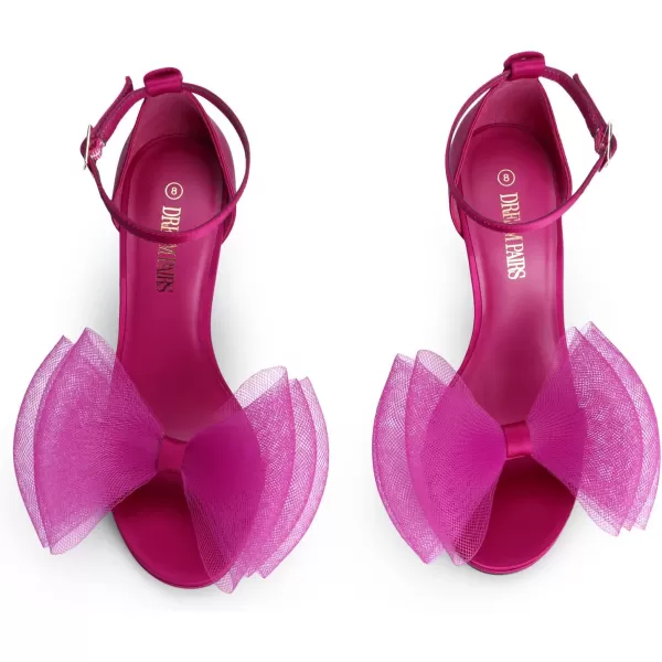 imageDREAM PAIRS Womens High Stiletto Heels for Women Open Toe Adjustable Bow Ankel Strap Pump Heeled Sandals Wedding Bridal Party Prom Dress ShoesHot Pink