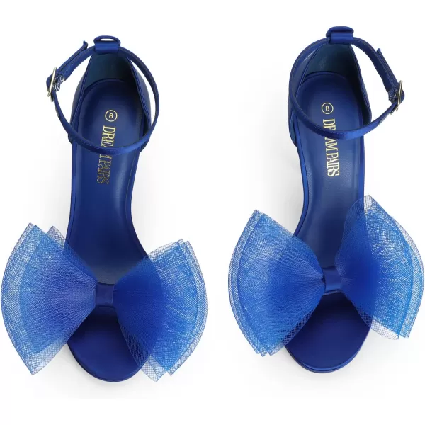 imageDREAM PAIRS Womens High Stiletto Heels for Women Open Toe Adjustable Bow Ankel Strap Pump Heeled Sandals Wedding Bridal Party Prom Dress ShoesRoyal Blue