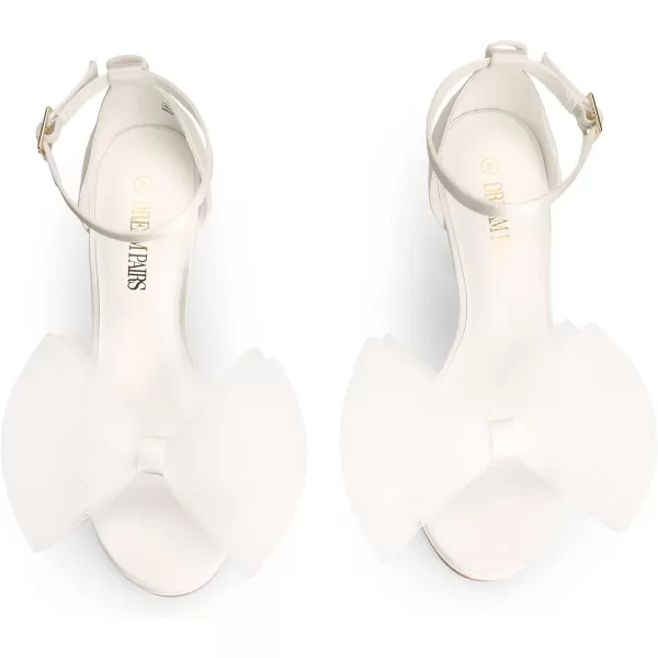 imageDREAM PAIRS Womens High Stiletto Heels for Women Open Toe Adjustable Bow Ankel Strap Pump Heeled Sandals Wedding Bridal Party Prom Dress ShoesWhite