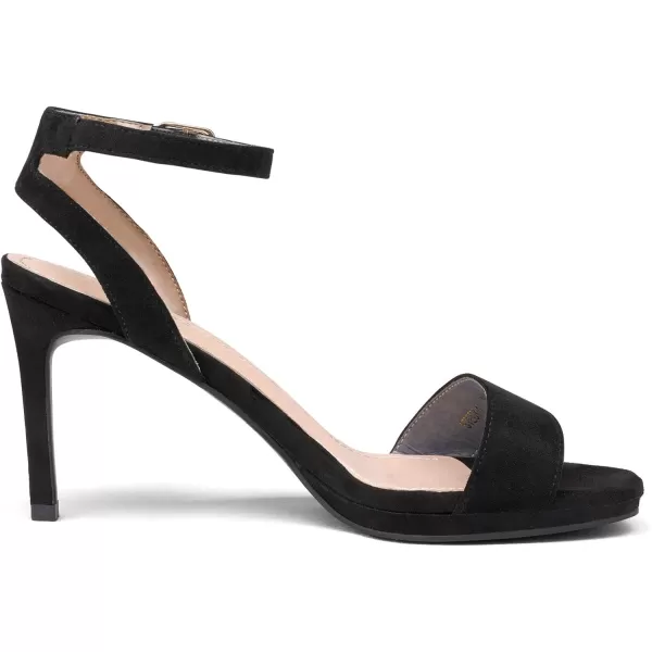 imageDREAM PAIRS Womens High Stiletto Open Toe Ankle Strap Heels Dress Pump Heel SandalsBlackSuede