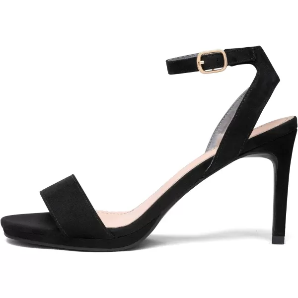 imageDREAM PAIRS Womens High Stiletto Open Toe Ankle Strap Heels Dress Pump Heel SandalsBlackSuede