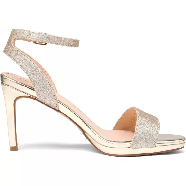 imageDREAM PAIRS Womens High Stiletto Open Toe Ankle Strap Heels Dress Pump Heel SandalsGoldGlitter