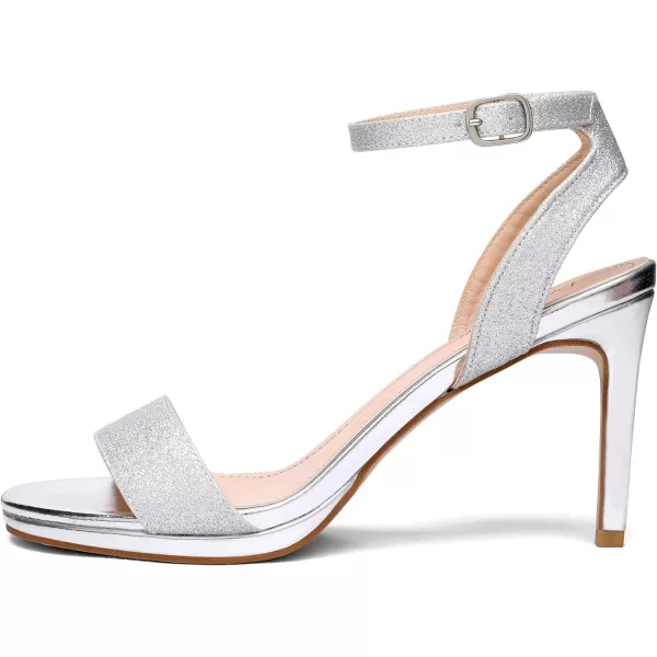 imageDREAM PAIRS Womens High Stiletto Open Toe Ankle Strap Heels Dress Pump Heel SandalsSilverGlitter