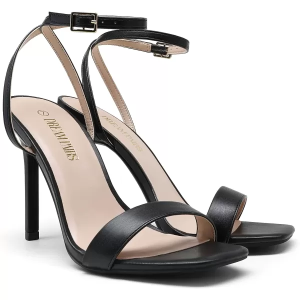 imageDREAM PAIRS Womens High Stilettos Open Square Toe Ankle Strap Heels Sexy Comfort Strappy Dress Shoes Wedding Bridal Pumps SandalsBlack