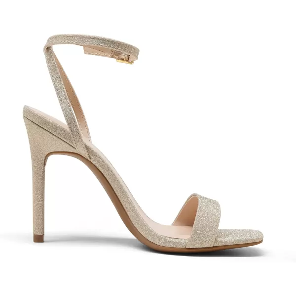 imageDREAM PAIRS Womens High Stilettos Open Square Toe Ankle Strap Heels Sexy Comfort Strappy Dress Shoes Wedding Bridal Pumps SandalsGold