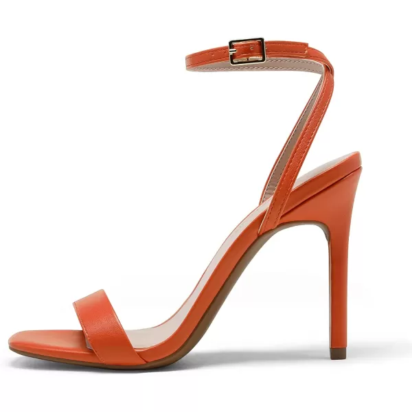 imageDREAM PAIRS Womens High Stilettos Open Square Toe Ankle Strap Heels Sexy Comfort Strappy Dress Shoes Wedding Bridal Pumps SandalsOrange