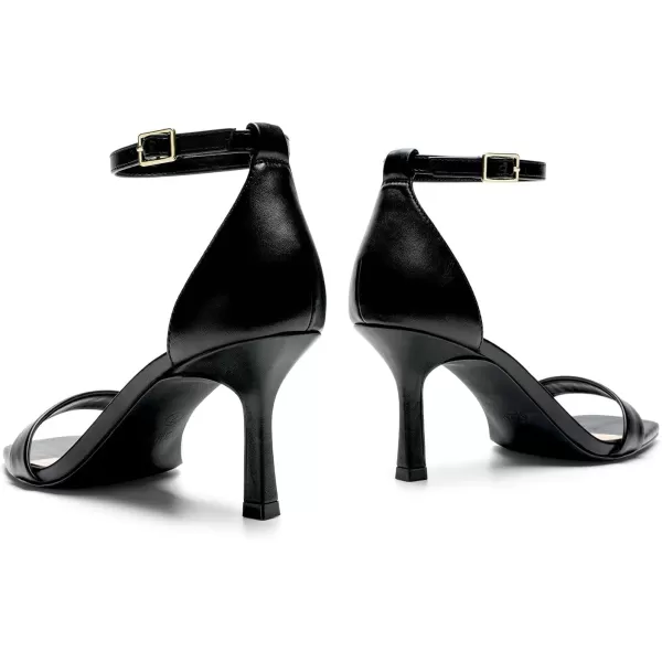 imageDREAM PAIRS Womens High Stilettos Open Square Toe Ankle Strap Heels Sexy Fashion Comfort Dress Shoes Wedding Bridal Pumps Heeled SandalsBlackpu