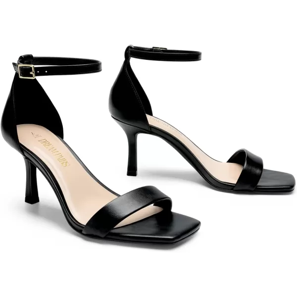 imageDREAM PAIRS Womens High Stilettos Open Square Toe Ankle Strap Heels Sexy Fashion Comfort Dress Shoes Wedding Bridal Pumps Heeled SandalsBlackpu