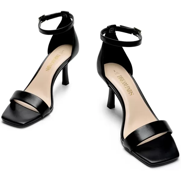 imageDREAM PAIRS Womens High Stilettos Open Square Toe Ankle Strap Heels Sexy Fashion Comfort Dress Shoes Wedding Bridal Pumps Heeled SandalsBlackpu