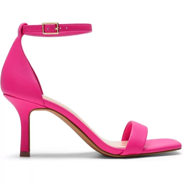 imageDREAM PAIRS Womens High Stilettos Open Square Toe Ankle Strap Heels Sexy Fashion Comfort Dress Shoes Wedding Bridal Pumps Heeled SandalsHot Pinkpu