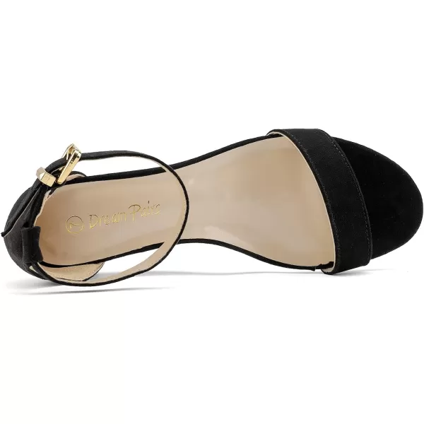 imageDREAM PAIRS Womens Ingrid Ankle Strap Low Wedge SandalBlack Nubuck