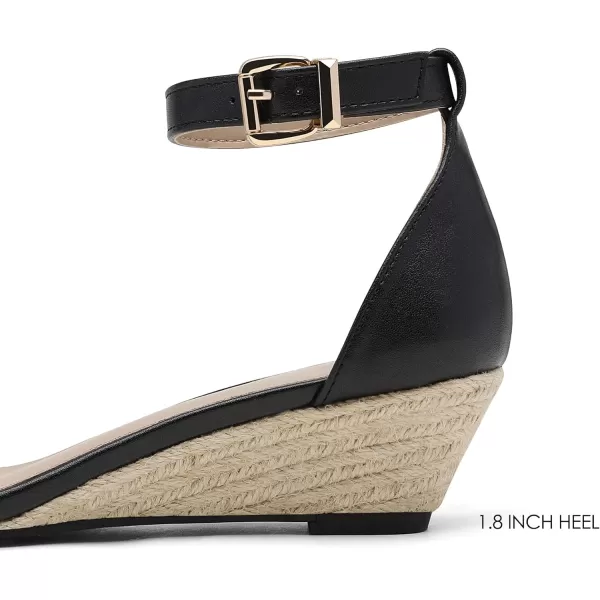 imageDREAM PAIRS Womens Ingrid Ankle Strap Low Wedge SandalEspadrillesblackpu