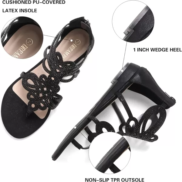 imageDREAM PAIRS Womens Jewel Rhinestones Design Ankle High Flat Sandals02black