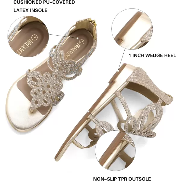 imageDREAM PAIRS Womens Jewel Rhinestones Design Ankle High Flat Sandals02gold