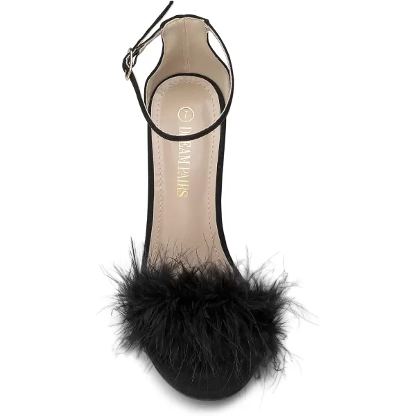 imageDREAM PAIRS Womens Karrie High Stiletto Pump Heeled SandalsBlack Feather