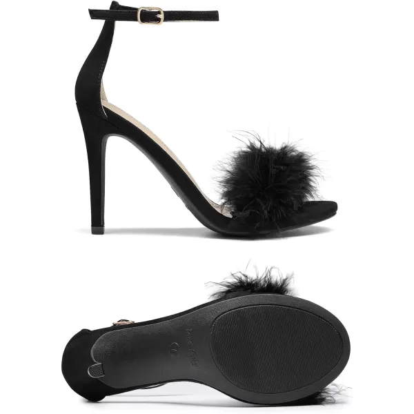 imageDREAM PAIRS Womens Karrie High Stiletto Pump Heeled SandalsBlack Feather