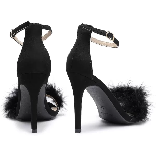 imageDREAM PAIRS Womens Karrie High Stiletto Pump Heeled SandalsBlack Feather