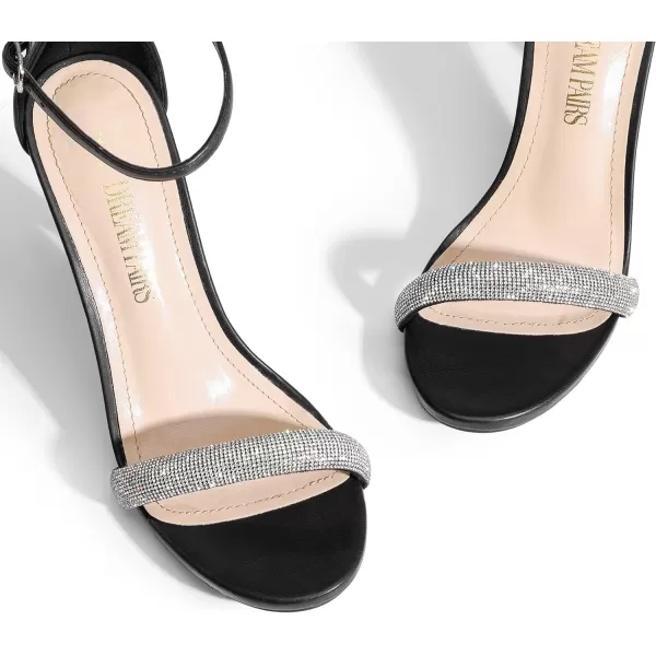 imageDREAM PAIRS Womens Karrie High Stiletto Pump Heeled SandalsBlack Rhinestone