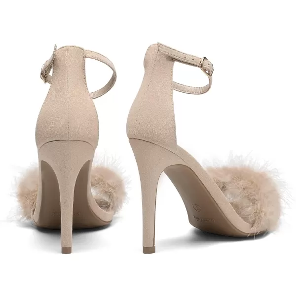 imageDREAM PAIRS Womens Karrie High Stiletto Pump Heeled SandalsNude Feather