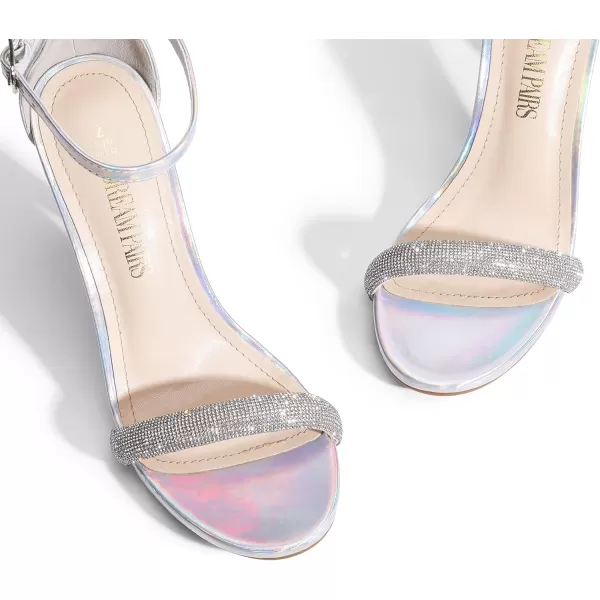 imageDREAM PAIRS Womens Karrie High Stiletto Pump Heeled SandalsSilver Rhinestone