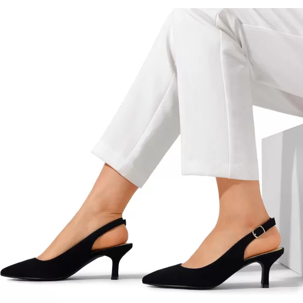 imageDREAM PAIRS Womens Kitten Heel Slingback Pointed Closed Toe Low Stiletto Heels Dress Bridal Elegant Wedding Pumps ShoesBlacksuede