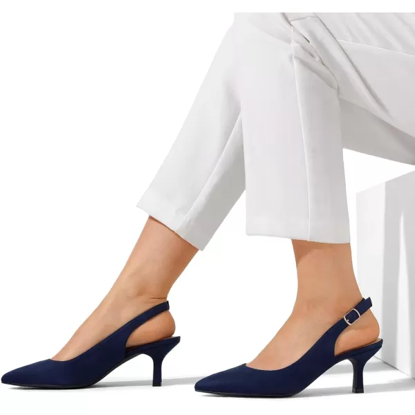 imageDREAM PAIRS Womens Kitten Heel Slingback Pointed Closed Toe Low Stiletto Heels Dress Bridal Elegant Wedding Pumps ShoesNavysuede