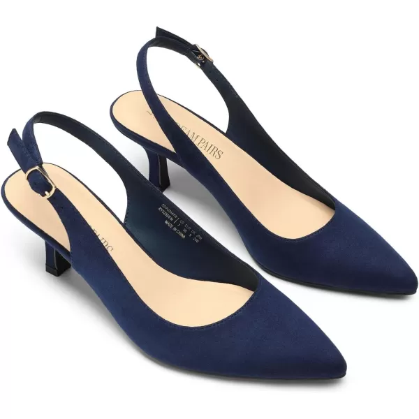 imageDREAM PAIRS Womens Kitten Heel Slingback Pointed Closed Toe Low Stiletto Heels Dress Bridal Elegant Wedding Pumps ShoesNavysuede