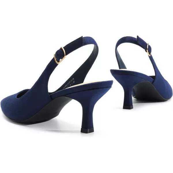 imageDREAM PAIRS Womens Kitten Heel Slingback Pointed Closed Toe Low Stiletto Heels Dress Bridal Elegant Wedding Pumps ShoesNavysuede