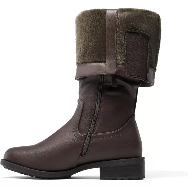 imageDREAM PAIRS Womens Knee High Boots Utah Low Stacked Heel Knee High Riding BootsArmybrown