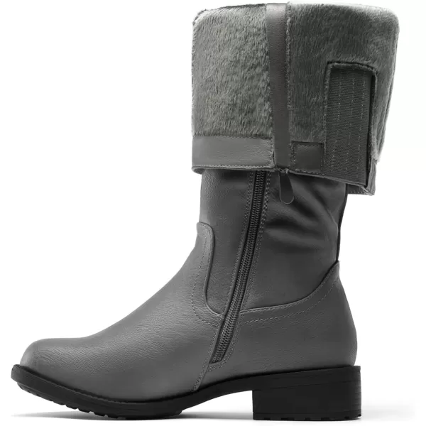 imageDREAM PAIRS Womens Knee High Boots Utah Low Stacked Heel Knee High Riding BootsArmygrey