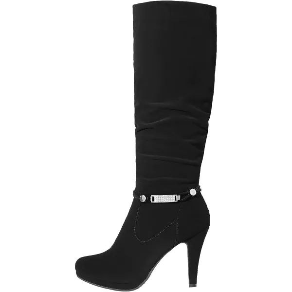 imageDREAM PAIRS Womens Knee High Platform Heel BootsBlack