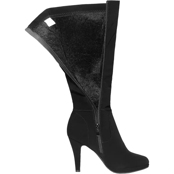 imageDREAM PAIRS Womens Knee High Platform Heel BootsBlackNubuckm