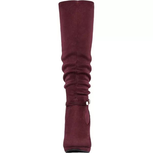 imageDREAM PAIRS Womens Knee High Platform Heel BootsBurgundy