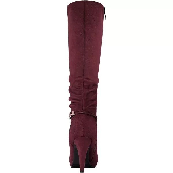 imageDREAM PAIRS Womens Knee High Platform Heel BootsBurgundy