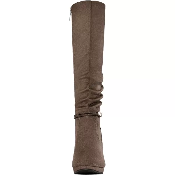 imageDREAM PAIRS Womens Knee High Platform Heel BootsNatural